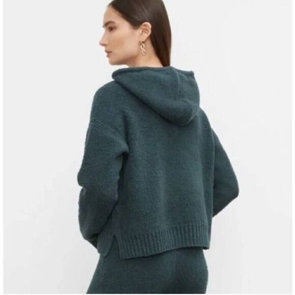 CLUB MONACO Boucle Hoodie Cozy Luxe Loungewear XS Forrest Green - Picture 3 of 9